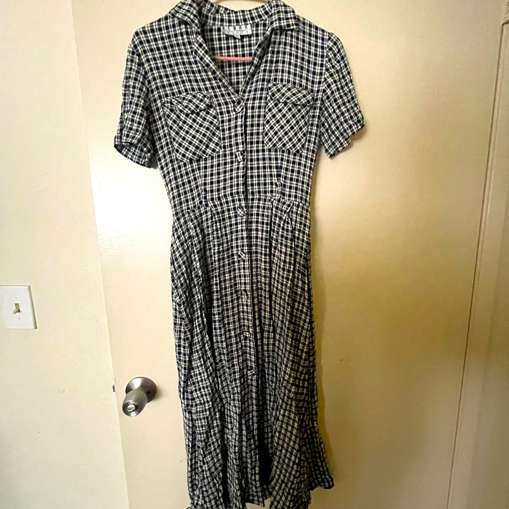 Vintage Blck & White Plaid dress